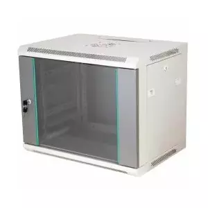 Sienas statīvs Q-LANTEC SW-15U-600-450-N-DSJ-OP-RP-B-S 15U 600x450 stikla durvis