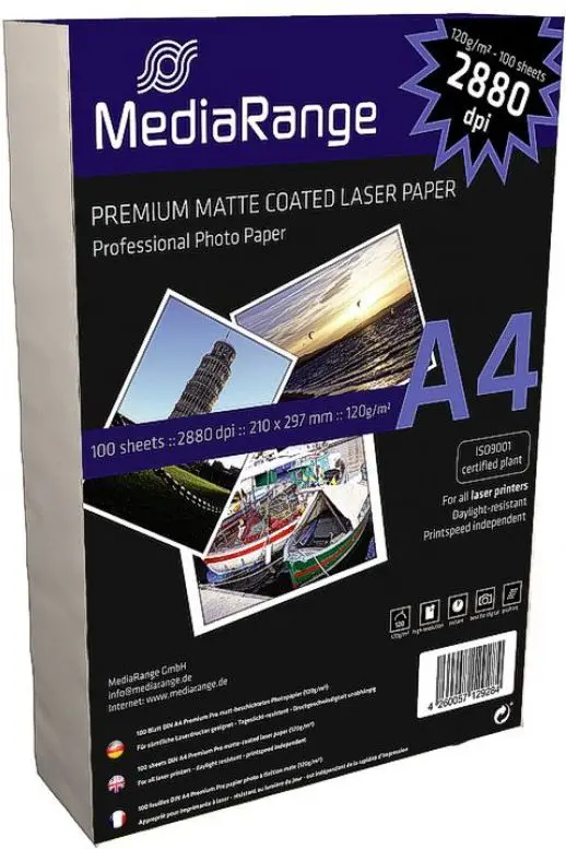 Fotopapīrs A4 MediaRange MRINK106 Balts Matēts