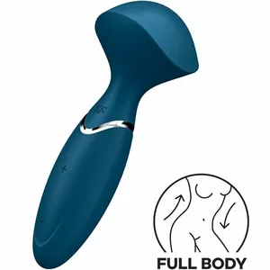 Vibrator Satisfyer MINI WOND-ER Blue — compact silicone vibrator, waterproof, multiple vibration settings