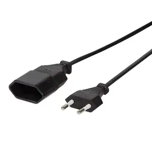 LogiLink Power Extension Cable 1m, CEE 7/16 Male to CEE 7/16 Female, Black