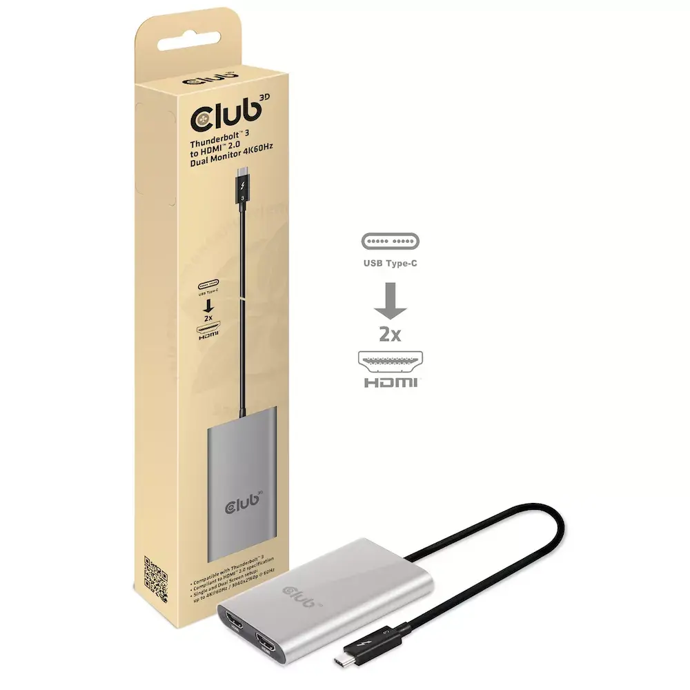 Адаптер CLUB3D Thunderbolt 3 на Dual HDMI 2.0 Photo 3