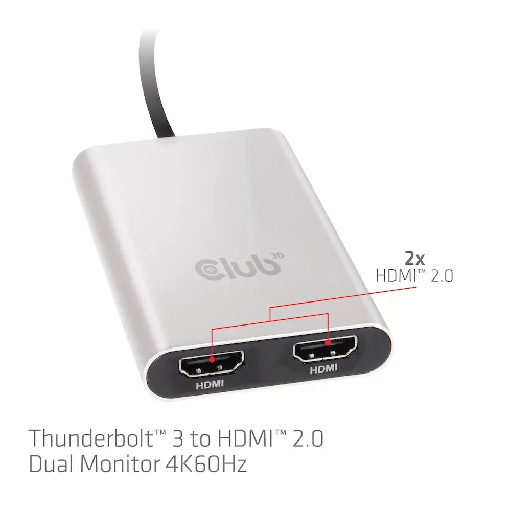 Адаптер CLUB3D Thunderbolt 3 на Dual HDMI 2.0 Photo 4