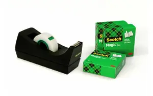 Tape Dispenser 3M Scotch C38 Black — handheld desktop tape holder, includes spindle for 19 mm tape