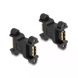 DeLOCK HDMI Adapter female to female with screw connection 66068 Black