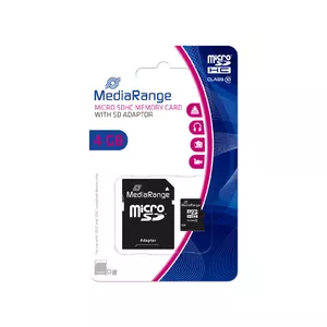 Memory Card MediaRange 4GB MicroSDHC Class 10 MR956