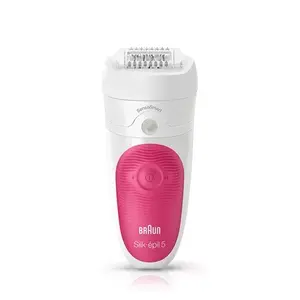Epilators Braun Silk-épil 5 SE5500 Darbības laiks max 30 min Mitrs un sauss Balts Rozā