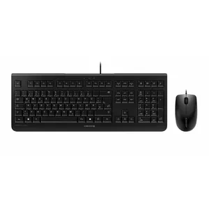 Проводная клавиатура Cherry CHERRY DC 2000 полноразмерная USB, раскладка QWERTZ, 109 клавиш, кабель 1.8 м, чёрная — в комплекте мышь