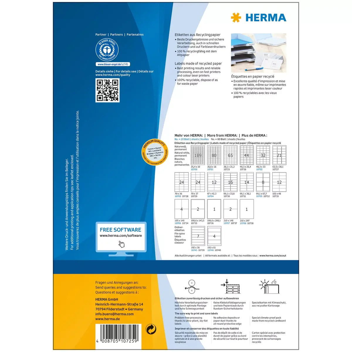 Самоклеящаяся этикетка для принтера HERMA 10725 Photo 2
