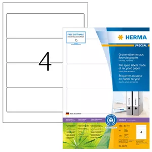Self-adhesive printer label HERMA 10740 White 19.2x6.1 cm 320 labels