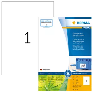 Самоклеящаяся этикетка принтера HERMA 10738 белая 21x29.7 см