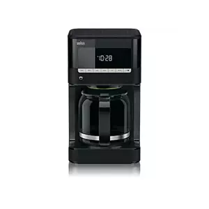 Coffee maker BRAUN KF 7020 Semi-auto — ground coffee, 12-cup glass jug, LCD, 1000 W, black