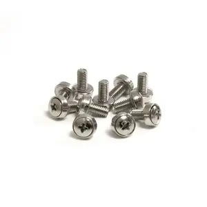 StarTech.com M6 12mm Mounting Screws for 19-inch and 10-inch Server Racks and Cabinets 50-Pack Silver