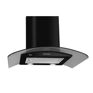 Wall-mounted extractor hood AKPO WK-4 Largo Eco, black, 600 mm, 421 m³/h, carbon/aluminium filter