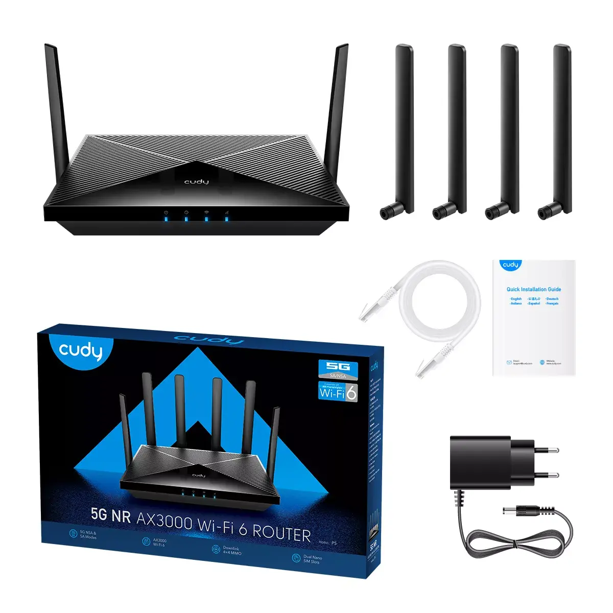 Cudy P5 Wi‑Fi 6 Dual‑band 5G galda maršrutētājs Photo 4