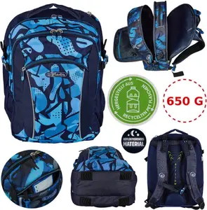 School backpack Herlitz Ultimate CamoBlue Blue Navy Polyester 310x220x410mm