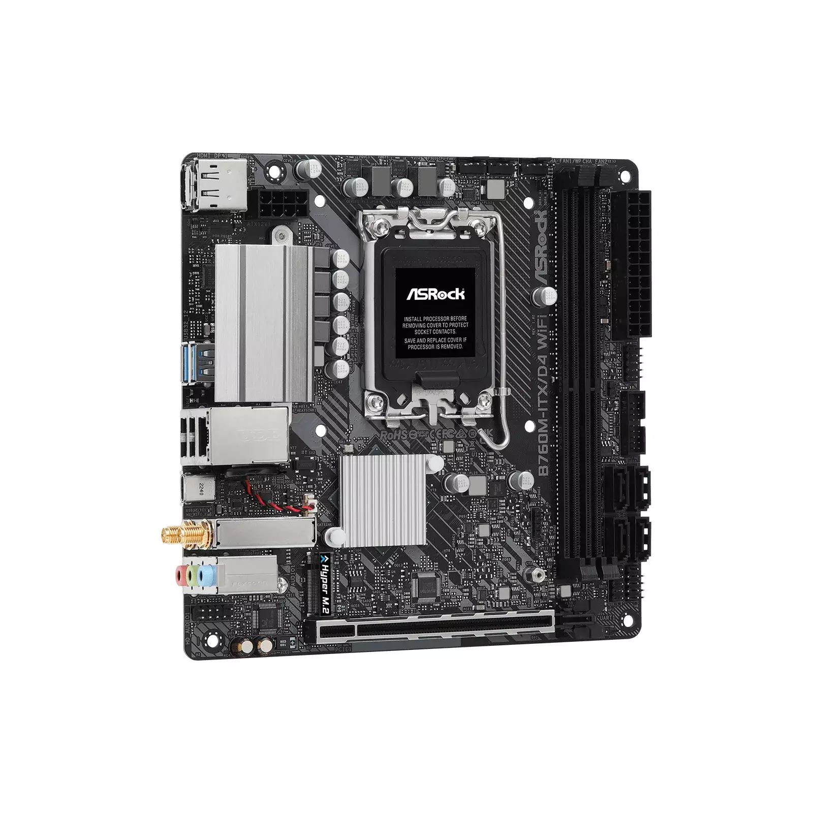 Motherboard Asrock B760M-ITX/D4 WiFi, 90-MXBKY0-A0CAYZ | AiO.lv