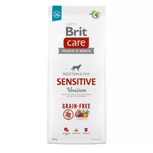 Сухой корм для собак Brit Care Grain-Free Sensitive 12 кг — Картофель и Венison, для взрослых собак, для чувствительного желудка, без глютена и лактозы