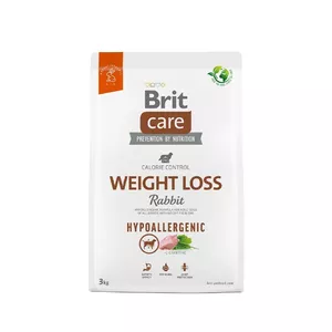 Сухой корм для собак Brit Hypoallergenic Adult Weight Loss с кроликом, 3 кг — диетический полнорационный корм для взрослых собак, склонных к избыточному весу
