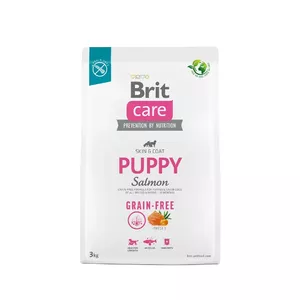 Sausā barība visu šķirņu kucēniem un jauniem suņiem (no 4 nedēļām līdz 12 mēnešiem).Brit Care Dog Grain-Free Puppy Salmon 3kg