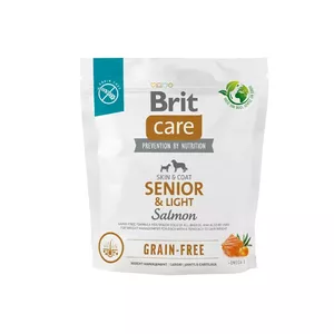 Сухой корм для пожилых собак Brit Grain-Free Senior & Light Salmon 1 кг — для собак старше 7 лет