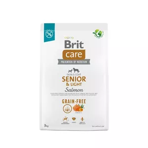 Sausā barība visu šķirņu vecākiem suņiem (vecākiem par 7 gadiem) Brit Care Dog Grain-Free Senior&Light Salmon 3kg