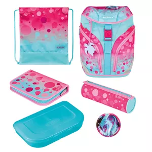 Skolas somas komplekts Herlitz SoftLight Plus GreenLine Pink Bubbles Meitenēm Poliesters Zils Rozā