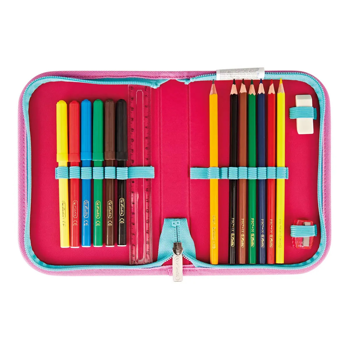 School bag set Herlitz SoftLight Plus GreenLine Pink Bubbles Photo 2