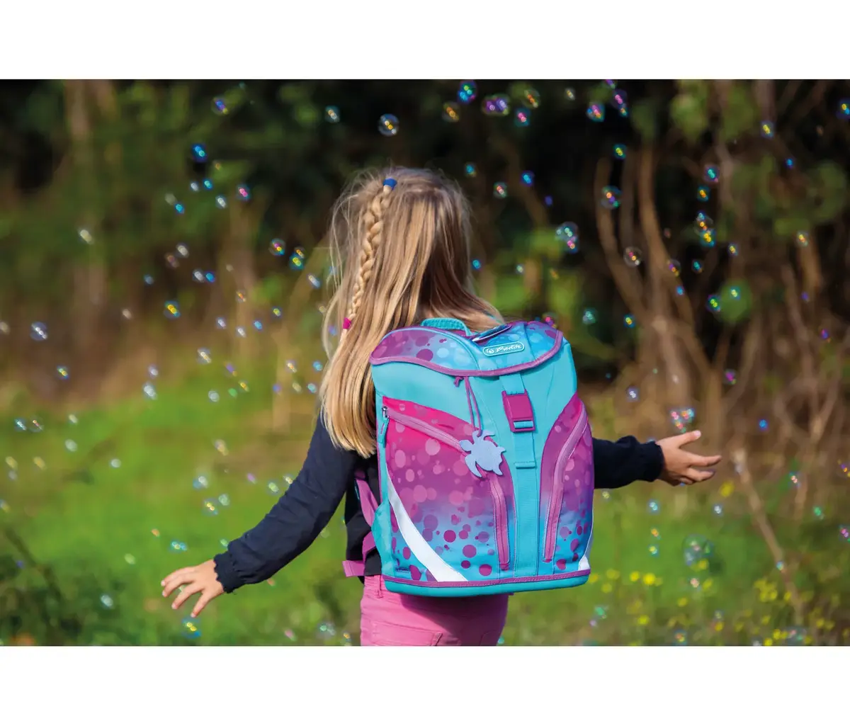 School bag set Herlitz SoftLight Plus GreenLine Pink Bubbles Photo 9