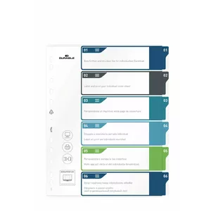 Blank tab index Durable 679427 Polypropylene Multicolour 30.5x24.5 cm