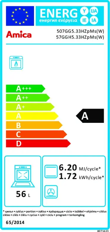 Кухонная плита Amica 57GGH5.33HZpMs(W) Photo 2
