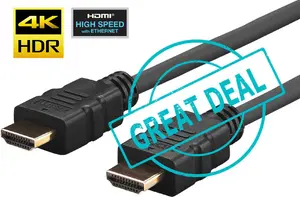 Vivolink Pro HDMI Cable 1m Ultra Flexible Male to Male Gold Plated Contacts HDMI 2.0 4K 18 Gbit/s ARC Black 10 Pack