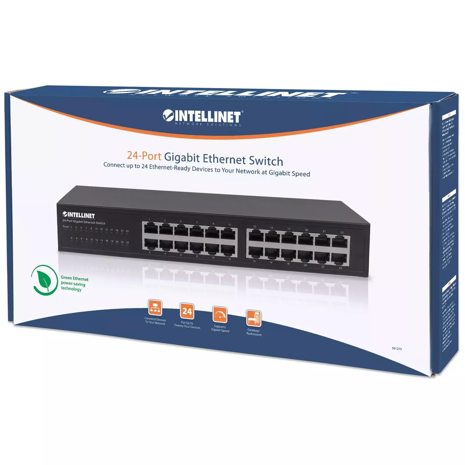 16-Port Gigabit Ethernet 19 Rackmount Switch RJ45 10/100/1000 Mbps, IEEE  802.3az Energy Efficient Ethernet