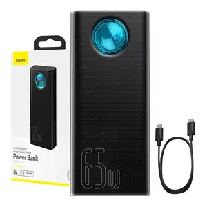 Portatīvais akumulators Baseus Amblight 30000mAh, 4xUSB, USB-C, 65W, black