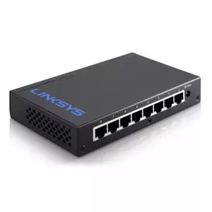 Linksys LGS108-UK tīkla pārslēgs Nepārvaldīts Gigabit Ethernet (10/100/1000) Melns