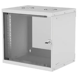 Intellinet Network Cabinet, Wall Mount (Basic), 9U, Usable Depth 500mm/Width 485mm, Grey, Flatpack, Max 50kg, Glass Door, 19", Parts for wall installation (eg screws and rawl plugs) not included, Three Year Warranty