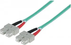 Fiber Optic Patch Cable Intellinet OM3 SC/SC 2m Aqua Duplex Multimode