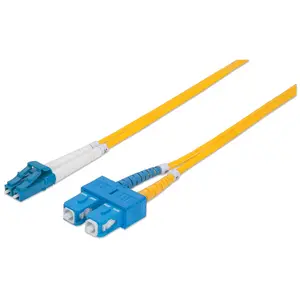 Fiber Optic Patch Cable Intellinet OS2 LC/SC 5m Yellow Duplex Single-Mode 9/125 µm