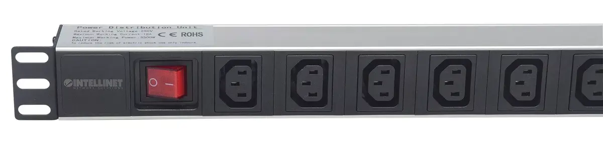 Распределительный блок питания Intellinet 19" 1U Rackmount 8-Output C13 Photo 4