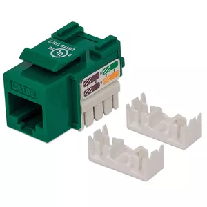 Intellinet Keystone Jack, Cat5e, UTP, Punch-down, Green