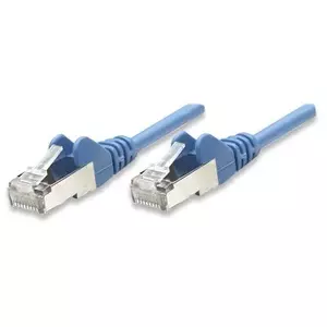 Intellinet Network Patch Cable, Cat5e, 0.5m, Blue, CCA, SF/UTP, PVC, RJ45, Gold Plated Contacts, Snagless, Booted, Lifetime Warranty, Polybag