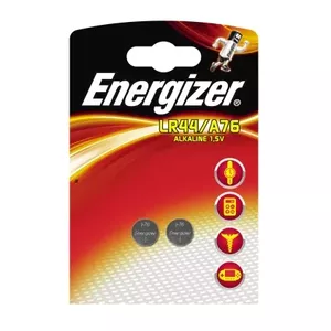 Single-use button battery Energizer SR44 (1.5V, 150 mAh) — 2 pcs, alkaline, 5.4 mm height