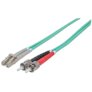 Fiber Optic Patch Cable Intellinet OM3 ST/LC 2m Aqua Duplex Multimode 50/125 µm