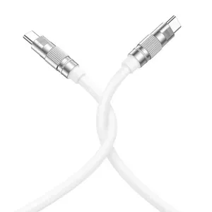 XO NB208B Galvanized Universal USB-C to USB-C PD 60W Data & Fast 5A Charging Cable 1.2m White (NB-Q228)