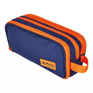 Pencil Case Herlitz Neon Soft Polyester Blue Orange 235x110x75mm