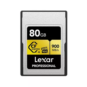 CFexpress memory card Lexar LCAGOLD080G-RNENG 80 GB, read speed 900 MB/s, shock/temperature/vibration resistant