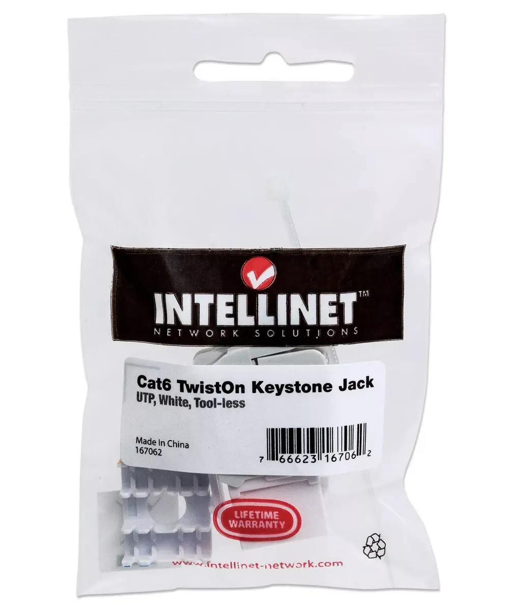 Keystone Jack Cat6 UTP Toolless Intellinet Photo 3