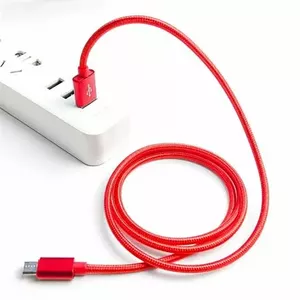 Кабель Crono USB 2.0 - microUSB 1 м, красный, премиум-класса