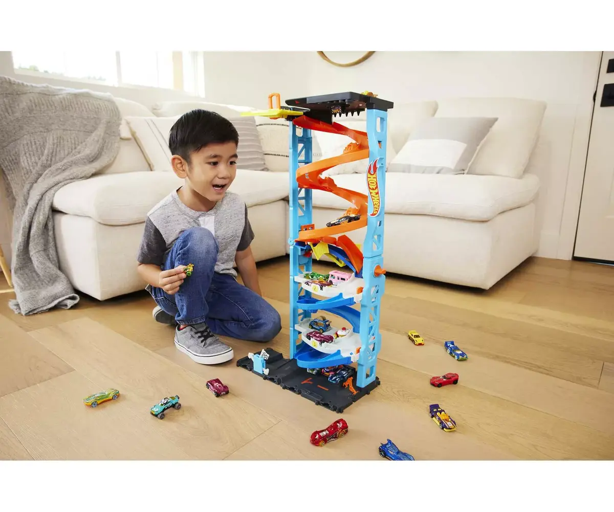 Transportlīdzekļu un trases komplekts Hot Wheels City Transforming Race Tower Photo 5
