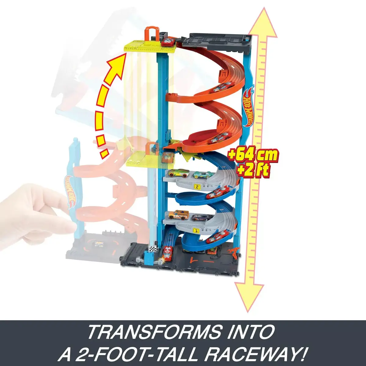 Transportlīdzekļu un trases komplekts Hot Wheels City Transforming Race Tower Photo 8