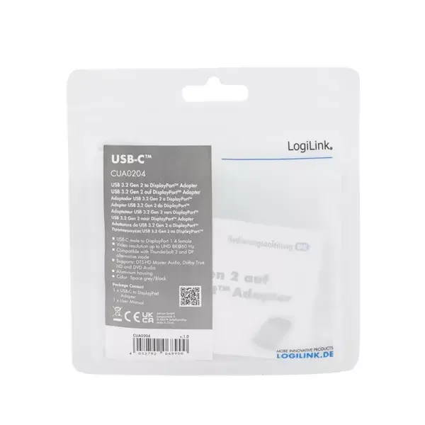 LogiLink CUA0204 USB-C uz DisplayPort dzimuma mainītājs Photo 4
